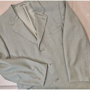 Canali Mens 56R‎ (US 46) Houndstooth Check Blazer Sport Coat Wool Made in Italy